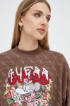 Кофта Guess Guess x Banksy жіноча колір коричневий з аплікацією