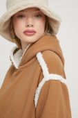 Кофта UGG жіноча колір коричневий з капюшоном однотонна