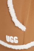 Кофта UGG жіноча колір коричневий з капюшоном однотонна