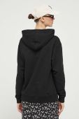 Бавовняна кофта Vans жіноча колір чорний з капюшоном з аплікацією