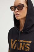 Кофта Vans жіноча колір чорний з капюшоном з принтом (3488908)