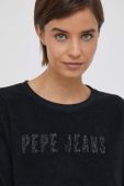 Кофта Pepe Jeans жіноча колір чорний з аплікацією