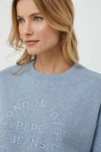 Бавовняна кофта Pepe Jeans жіноча  з аплікацією колір блакитний