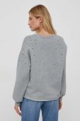 Бавовняна кофта Pepe Jeans Caroline жіноча колір сірий з аплікацією