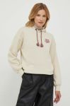 Кофта Pepe Jeans CASSANDRA жіноча колір бежевий з капюшоном з принтом