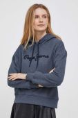 Кофта Pepe Jeans Nanette жіноча колір синій з капюшоном з аплікацією