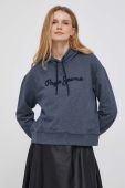 Кофта Pepe Jeans Nanette жіноча колір синій з капюшоном з аплікацією
