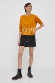 Бавовняна кофта Pepe Jeans жіноча колір помаранчевий з принтом