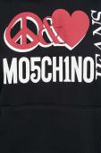 Бавовняна кофта Moschino Jeans жіноча колір чорний з капюшоном однотонна (3402880)