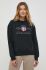 Кофта Gant жіноча колір чорний з капюшоном з аплікацією