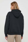 Кофта Gant жіноча колір чорний з капюшоном з аплікацією