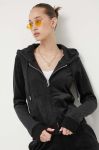 Кофта Juicy Couture Robertson жіноча колір чорний з капюшоном однотонна