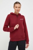 Кофта Napapijri жіноча колір бордовий з капюшоном однотонна