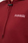 Кофта Napapijri жіноча колір бордовий з капюшоном однотонна