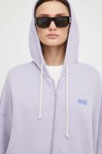 Кофта American Vintage жіноча колір фіолетовий з капюшоном з принтом