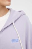 Кофта American Vintage жіноча колір фіолетовий з капюшоном з принтом
