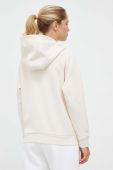 Кофта Guess жіноча колір бежевий з капюшоном з принтом (3545754)