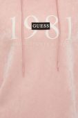 Кофта Guess жіноча колір рожевий з капюшоном з принтом (3545762)