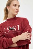 Кофта Guess жіноча колір бордовий з принтом