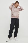 Кофта Guess жіноча колір рожевий з капюшоном з принтом (3545783)