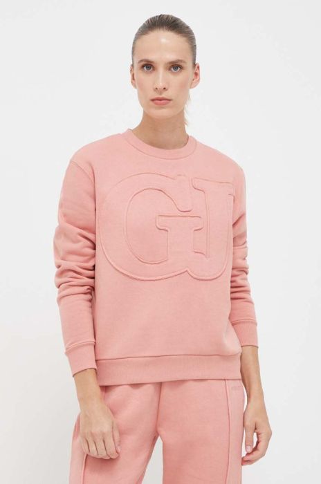 Кофта Guess жіноча колір рожевий з аплікацією (3532744)