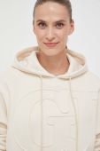 Кофта Guess жіноча колір бежевий з капюшоном з аплікацією (3532750)