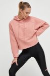 Кофта Guess жіноча колір рожевий з капюшоном з аплікацією (3532760)