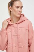 Кофта Guess жіноча колір рожевий з капюшоном з аплікацією (3532760)