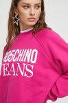 Бавовняна кофта Moschino Jeans жіноча колір рожевий з принтом