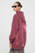 Бавовняна кофта HUGO жіноча колір рожевий з капюшоном візерунок (3617249)