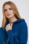 Кофта Tommy Hilfiger жіноча з капюшоном з аплікацією колір блакитний (3473335)