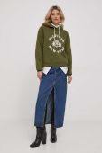 Кофта Tommy Hilfiger жіноча колір зелений з капюшоном з принтом