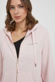 Кофта Tommy Hilfiger жіноча колір рожевий з капюшоном однотонна (3686895)