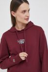 Кофта Lacoste жіноча колір бордовий з капюшоном з принтом