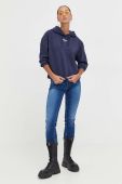 Кофта Tommy Jeans жіноча колір синій з капюшоном з принтом (3592708)