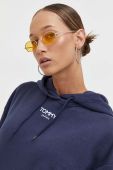 Кофта Tommy Jeans жіноча колір синій з капюшоном з принтом (3592708)