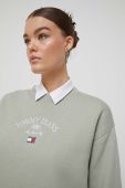 Кофта Tommy Jeans жіноча колір зелений з аплікацією (3577360)