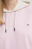 Кофта Tommy Jeans жіноча колір рожевий з капюшоном візерунок (3427879)