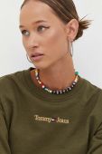 Кофта Tommy Jeans жіноча колір зелений з аплікацією (3590719)