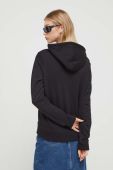 Бавовняна кофта Tommy Jeans жіноча колір чорний з капюшоном з принтом (3590741)