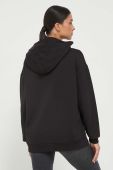 Бавовняна кофта Tommy Jeans жіноча колір чорний з капюшоном з принтом (3427884)