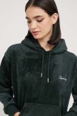 Кофта Superdry жіноча колір зелений з капюшоном однотонна (3601134)