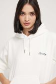 Кофта Superdry жіноча колір бежевий з капюшоном однотонна (3601139)