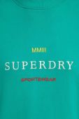 Бавовняна кофта Superdry жіноча колір зелений з аплікацією