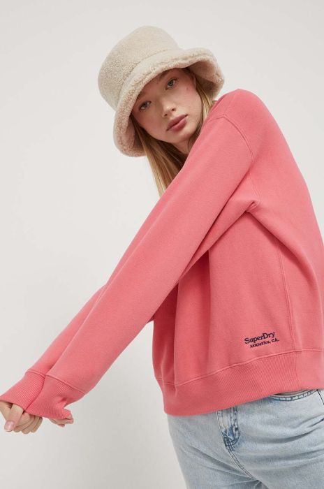 Кофта Superdry жіноча колір рожевий однотонна (3453510)