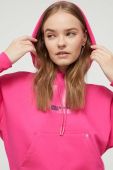 Кофта Karl Lagerfeld Jeans жіноча колір рожевий з капюшоном з принтом (3540864)