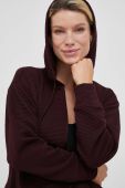 Кофта Dkny жіноча колір бордовий з капюшоном однотонна (3413774)