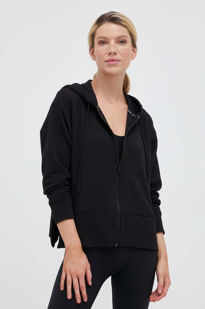 Кофта Dkny жіноча колір чорний з капюшоном однотонна (3413769)