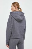 Кофта Dkny жіноча колір сірий з капюшоном з аплікацією