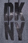 Кофта Dkny жіноча колір сірий з капюшоном з аплікацією